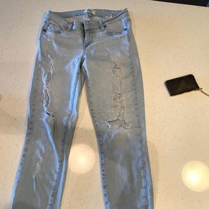 paige light wash ripped skinny jeans